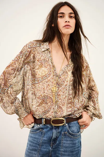 Ba&sh Long Sleeve Shirt Collar Shirt Cleo For Women In Blue