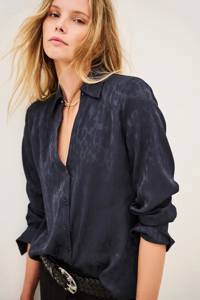 Ba&sh Long Sleeve Shirt Collar Shirt Hetsey For Women In Blue