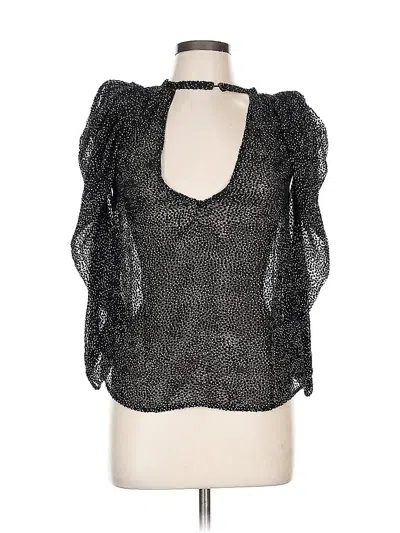 Pre-owned Ba&sh Long Sleeve Silk Top Black Halter Neckline Tops