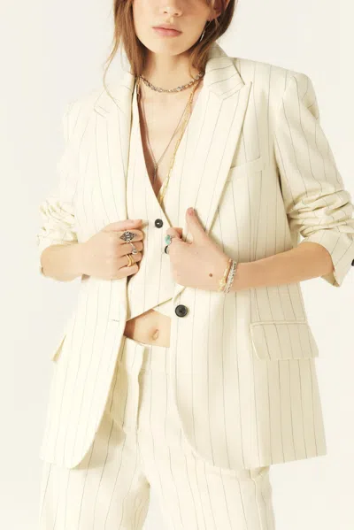 Ba&sh Long Sleeve Tailored Collar Blazer Epona For Women In Neutral