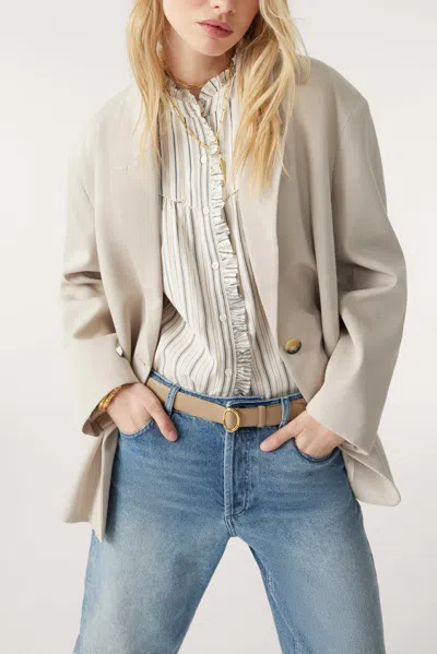 Ba&sh Long Sleeve Tailored Collar Blazer Heya For Women In Neutral