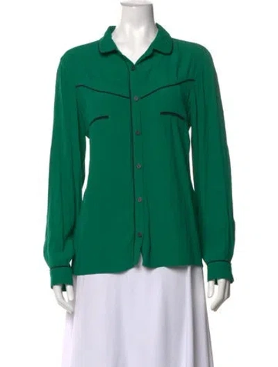 Pre-owned Ba&sh Long Sleeve Top In Green