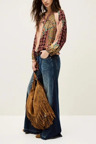 Ba&sh Long Sleeve V-neck Collar Blouse Faith For Women In Multi