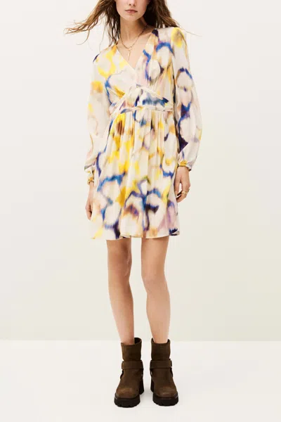 Ba&sh Long Sleeve V-neck Collar Dress Fredy For Women In White