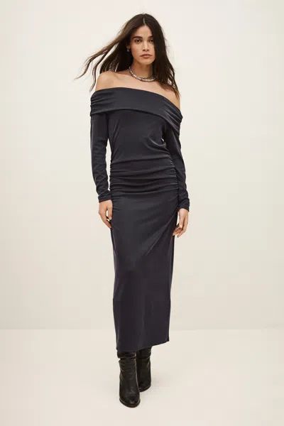 Ba&sh Long Sleeves Boat Neck Collar Dress Bettina For Women In Black