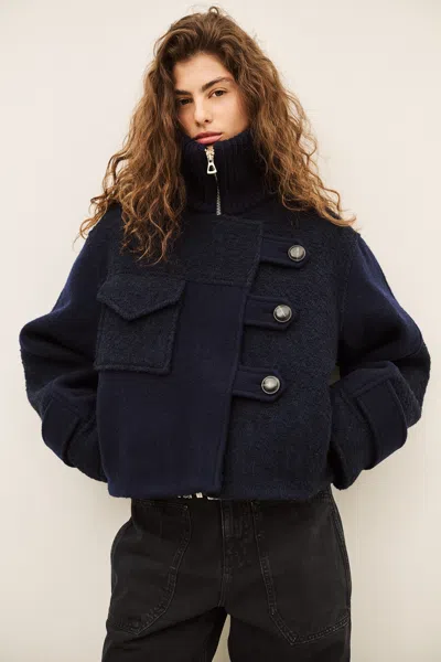 Ba&sh Long Sleeves Funnel Neck Collar Coat Dora For Women In Multi