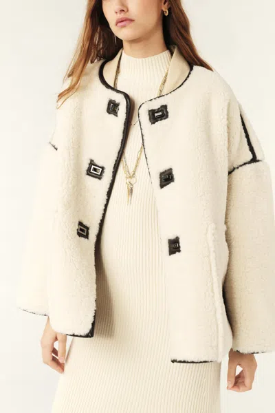 Ba&sh Long Sleeves Funnel Neck Collar Coat Maury For Women In White