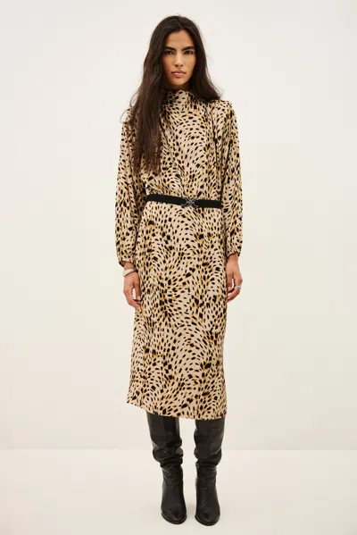 Ba&sh Long Sleeves Funnel Neck Collar Dress Hoelia For Women In Cream