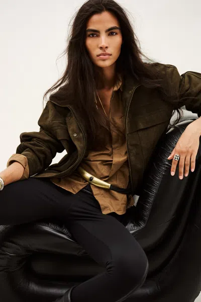 Ba&sh Long Sleeves Funnel Neck Collar Jacket Kassia For Women In Brown