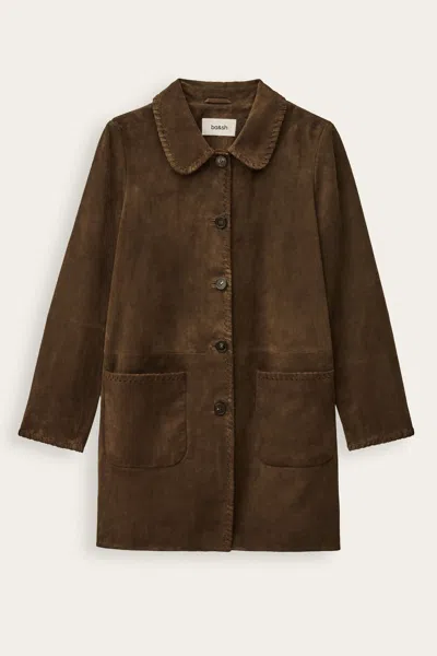 Ba&sh Long Sleeves Peter Pan Collar Coat Maena For Women In Brown
