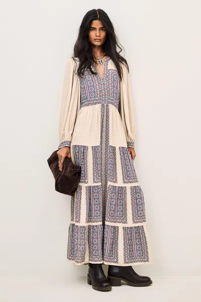 Ba&sh Long Sleeves Round Collar Dress Olly For Women In Neutral