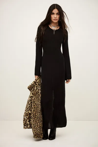 Ba&sh Long Sleeves Round Collar Dress Zimmie For Women In Black