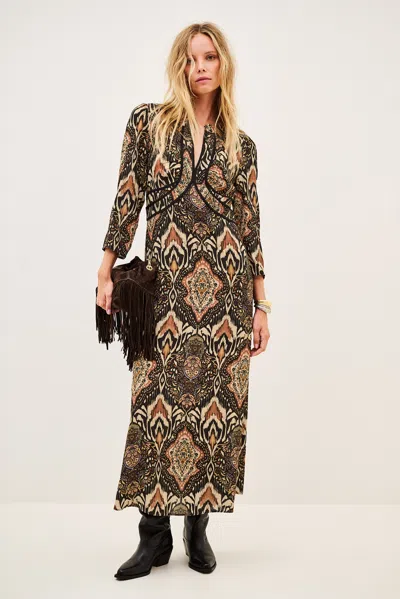 Ba&sh Long Sleeves Round Collar Dress Zonoa For Women In Brown