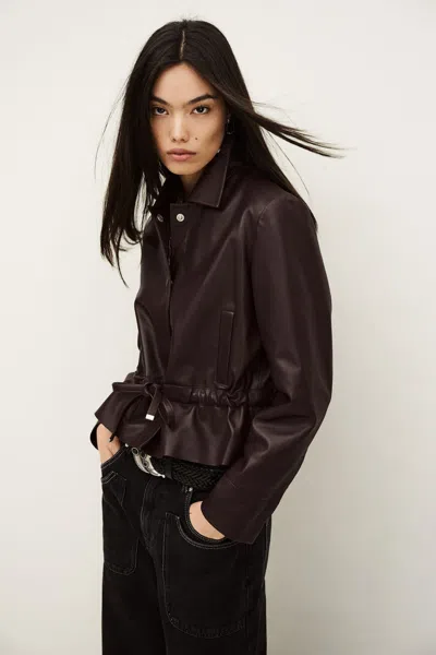 Ba&sh Long Sleeves Shirt Collar Jacket Manita For Women In Purple