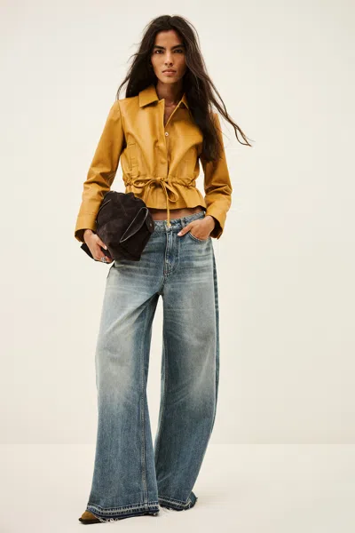 Ba&sh Long Sleeves Shirt Collar Jacket Manita For Women In Yellow