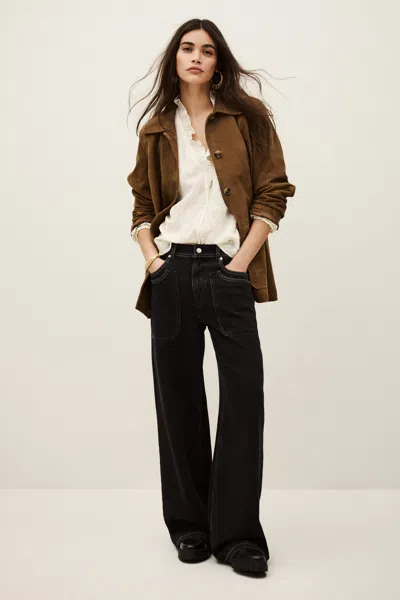 Ba&sh Long Sleeves Shirt Collar Jacket Mario For Women In Brown
