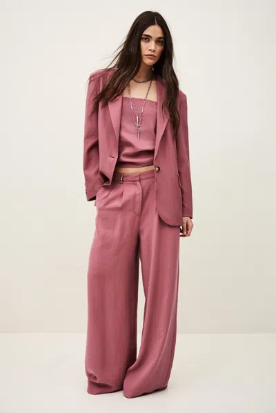 Ba&sh Long Sleeves Tailored Collar Jacket Dalena For Women In Pink