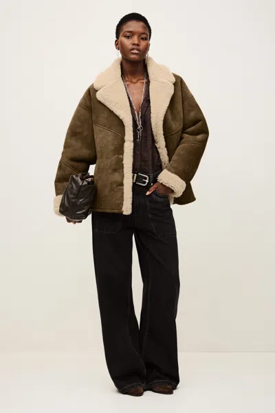 Ba&sh Long Sleeves V-neck Collar Coat Maggy For Women In Brown