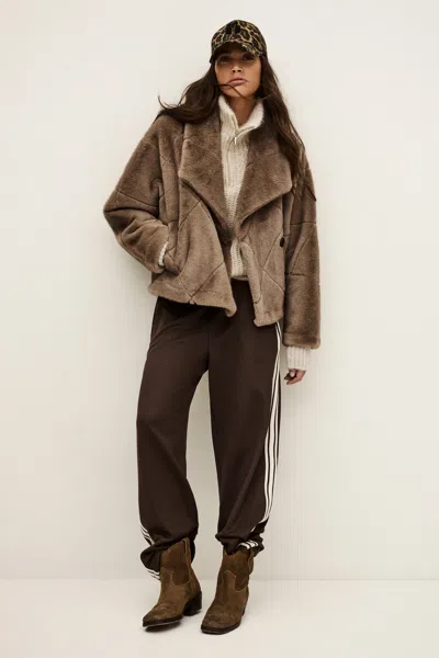 Ba&sh Long Sleeves V-neck Collar Coat Pinie For Women In Gray
