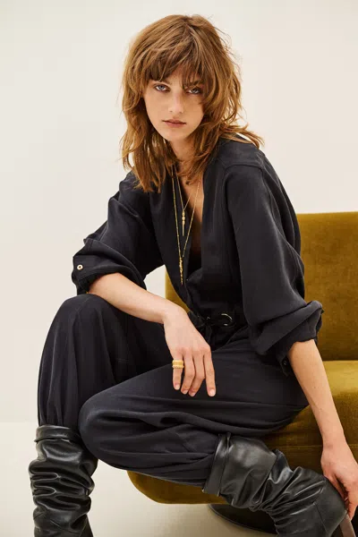 Ba&sh Long Sleeves V-neck Collar Jumpsuit Pere For Women In Grey