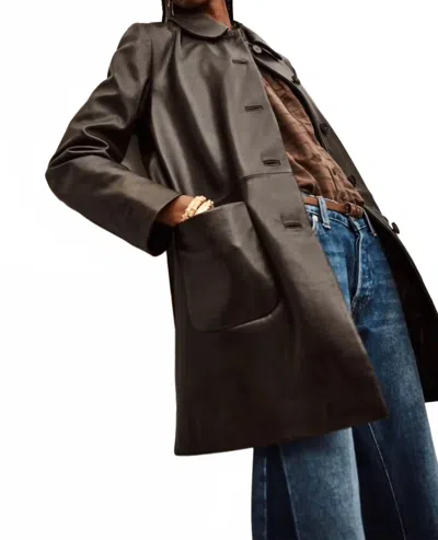 Ba&sh Long Sleeves Shirt Collar Coat Madie For Women In Brown