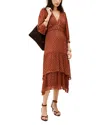 Ba&sh Ba & Sh Maia Pleated Waist Midi Dress In Brown