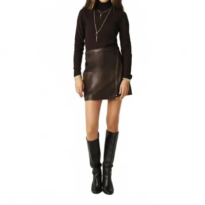 Ba&sh Mala Leather Mini Skirt In Maroon In Multi