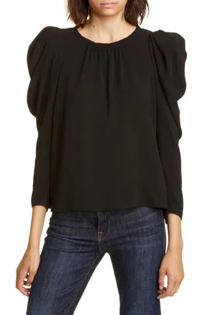 Ba&sh Manon Puff Sleeve Blouse In Black