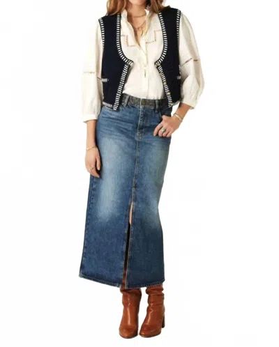BA&SH MATH MIDI SKIRT IN BLUE