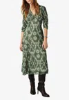 Ba&sh Matsa Printed Midi Dress In Green