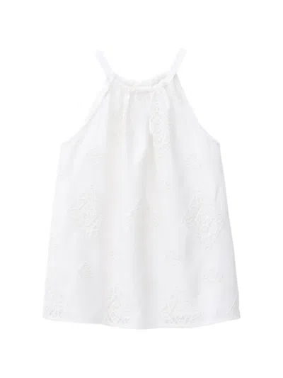 Ba&sh Maxi Diamond-embroidered Halterneck Top In White