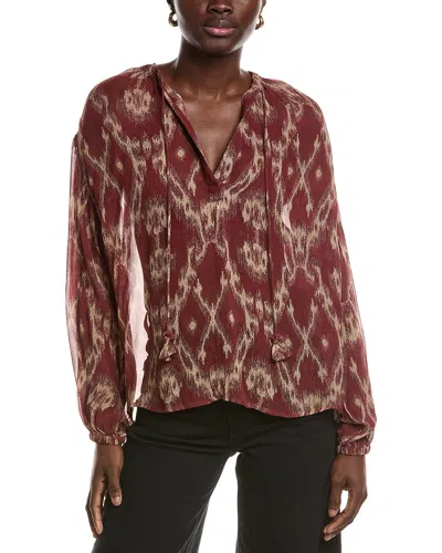 Ba&sh Menaelle Printed Long-sleeved Blouse In Burgundy