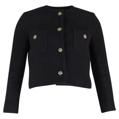 Ba&sh Ba & Sh Meredith Tweed Jacket In Black Cotton