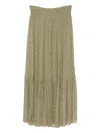 Ba&sh Metallic-dot Ruffled Skirt In Green