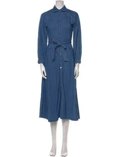 Pre-owned Ba&sh Midi Length Dress In Blue
