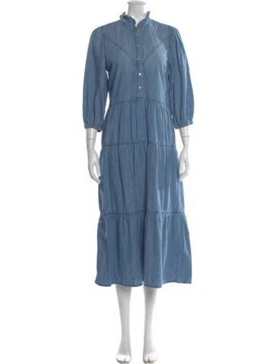 Pre-owned Ba&sh Midi Length Dress In Blue