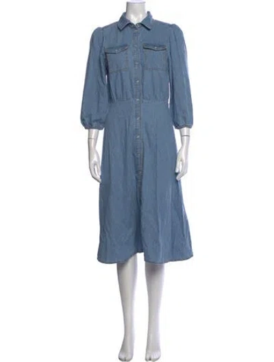 Pre-owned Ba&sh Midi Length Dress In Blue