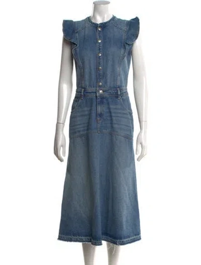 Pre-owned Ba&sh Midi Length Dress In Blue