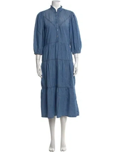 Pre-owned Ba&sh Midi Length Dress In Blue