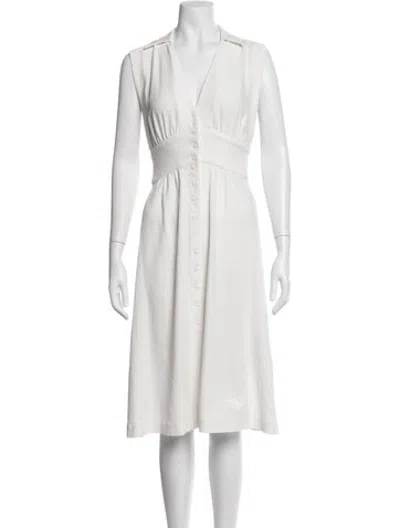 Pre-owned Ba&sh Midi Length Dress In White