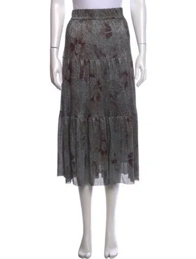 Pre-owned Ba&sh Midi Length Skirt In Silver