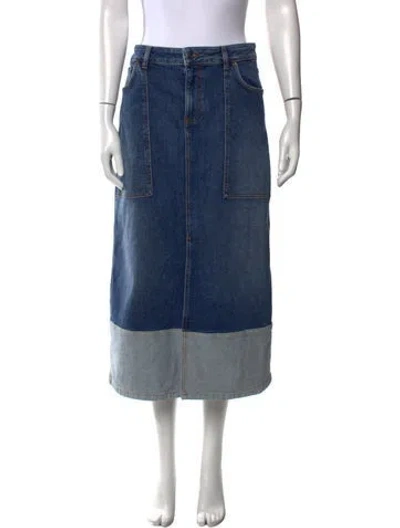 Pre-owned Ba&sh Midi Length Skirt W/ Tags In Blue