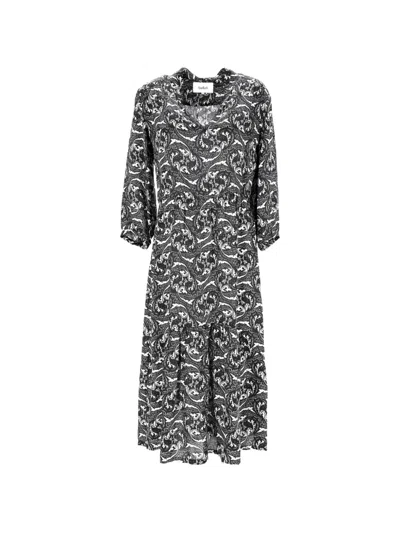 Pre-owned Ba&sh Midi Paisley Dress In Black