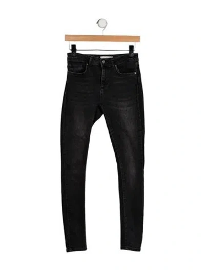 Pre-owned Ba&sh Mid-rise Skinny Leg Jeans In Black