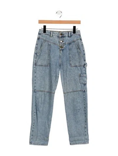 Pre-owned Ba&sh Mid-rise Straight Leg Jeans In Blue