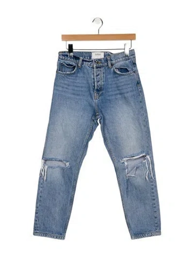 Pre-owned Ba&sh Mid-rise Straight Leg Jeans In Blue