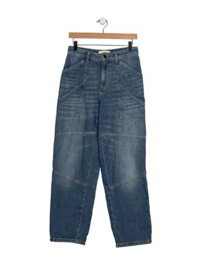 Pre-owned Ba&sh Mid-rise Straight Leg Jeans In Blue
