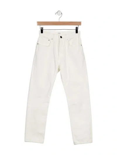 Pre-owned Ba&sh Mid-rise Straight Leg Jeans In White