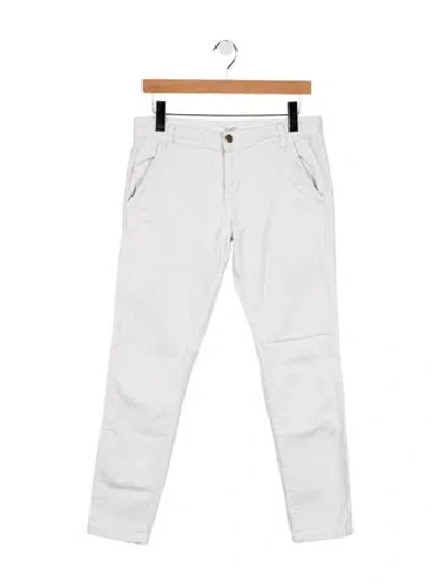 Pre-owned Ba&sh Mid-rise Straight Leg Jeans In White