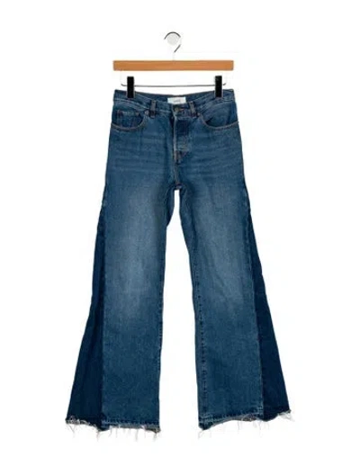 Pre-owned Ba&sh Mid-rise Wide Leg Jeans In Blue